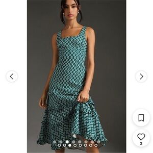 Anthropology Blythe Square Neck Tiered Dress